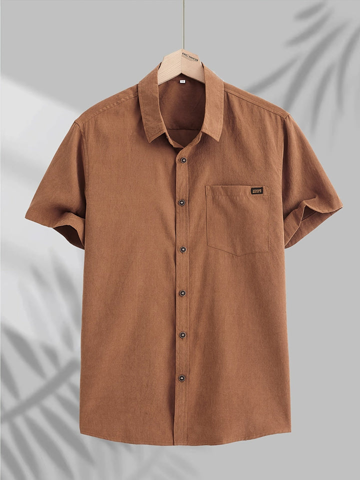 Vintém d'Ouro - Camisa casual de algodão de manga curta