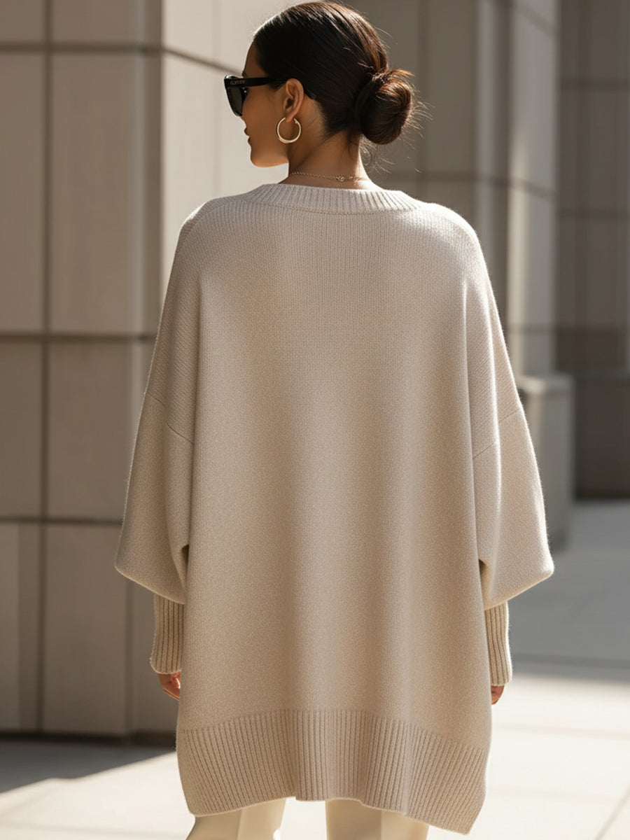 Vintém d'Ouro - Suéter poncho oversized