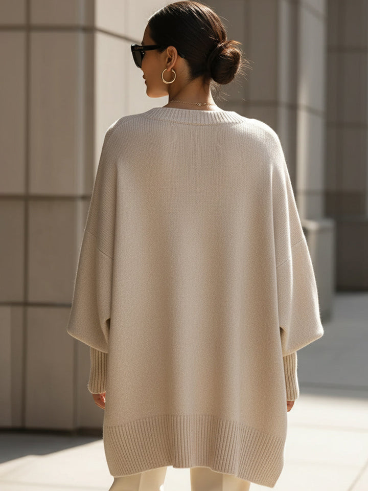 Vintém d'Ouro - Suéter poncho oversized