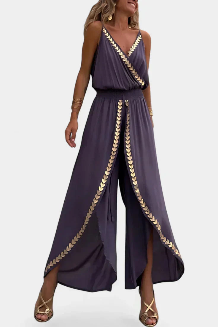 Vintém d'Ouro - Vestido Mono com Detalhes Dourados