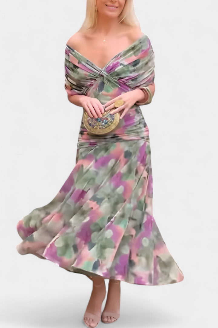 Vintém d'Ouro - Vestido elegante com decote em V
