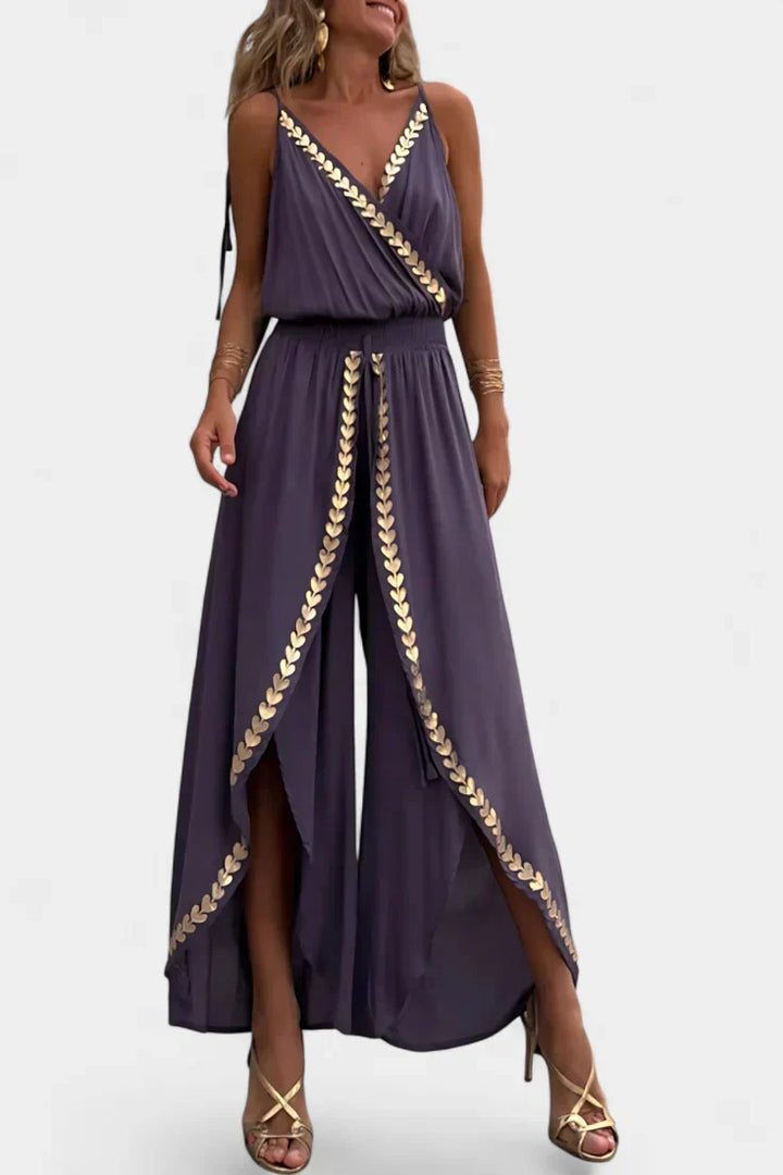 Vintém d'Ouro - Vestido Mono com Detalhes Dourados