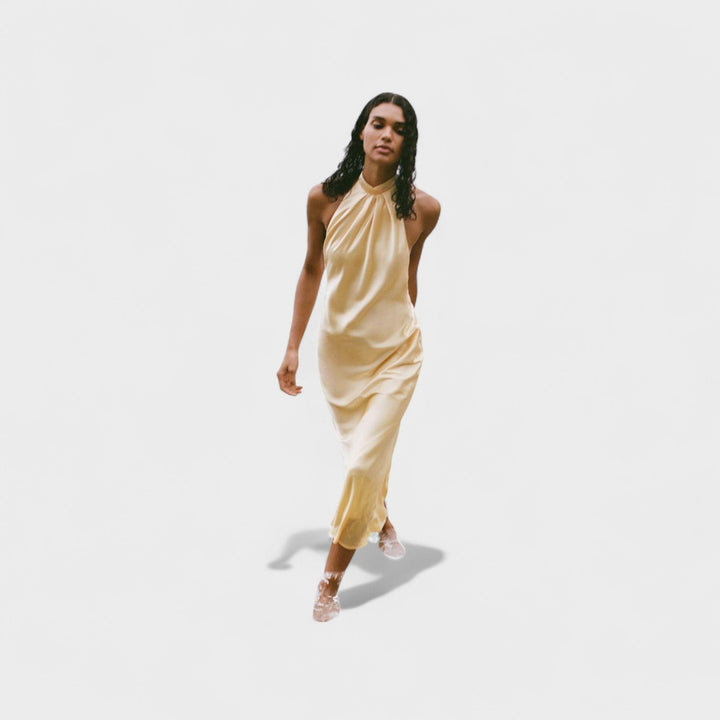 Vintém d'Ouro - Vestido Halter Satinado