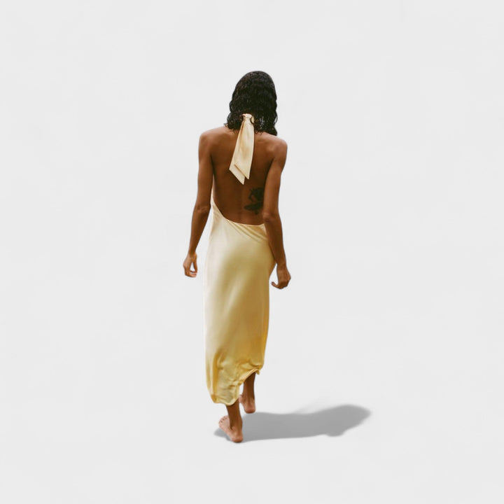 Vintém d'Ouro - Vestido Halter Satinado