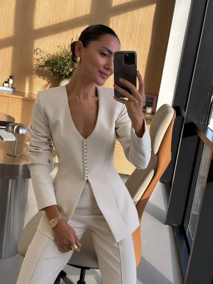 Vintém d'Ouro - Blazer feminino elegante de alfaiataria