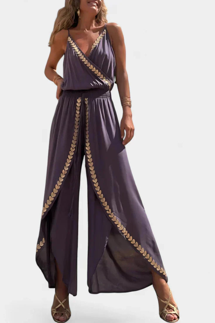 Vintém d'Ouro - Vestido Mono com Detalhes Dourados
