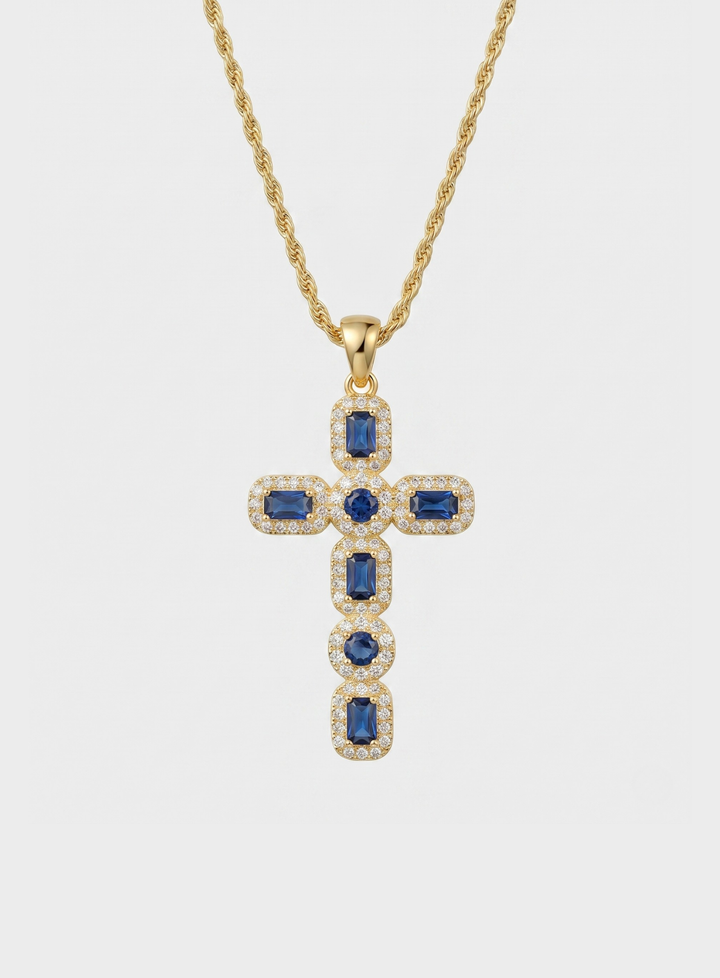 Vintém d'Ouro - Colar Elegante com Cruz de Zircónias