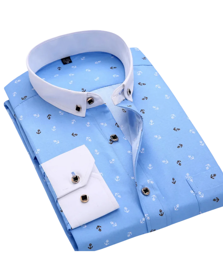 Vintém d'Ouro - Camisa com estampado náutico