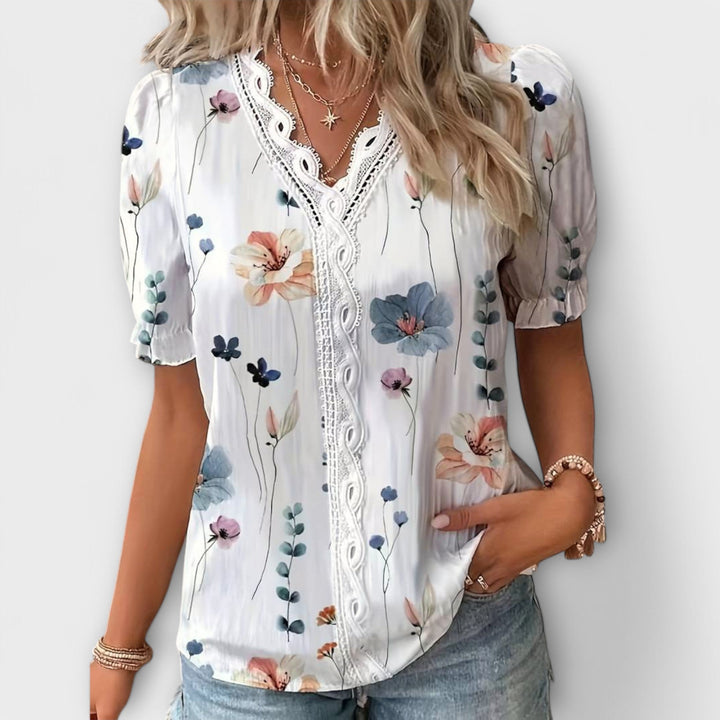 Vintém d'Ouro - Blusa com decote em V