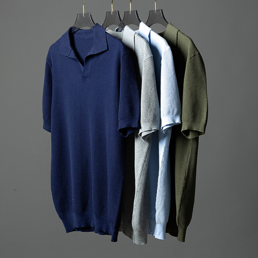 Vintém d'Ouro - Camisa pólo elegante em malha de algodão