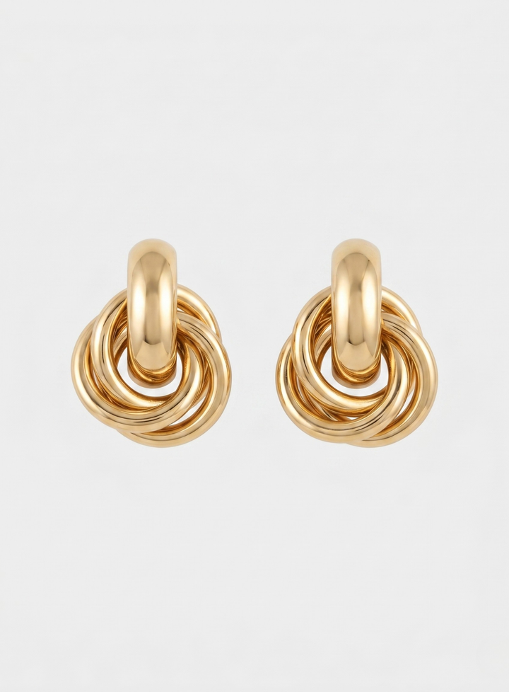 Vintém d'Ouro - Brincos Elegância Entrançada