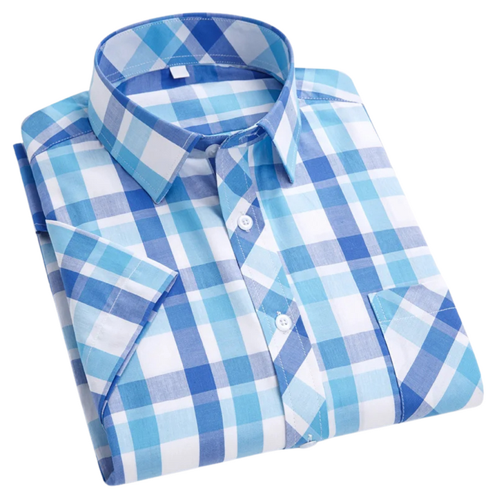 Vintém d'Ouro - Camisa de algodão xadrez de manga curta