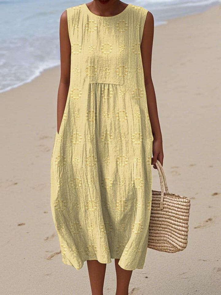 Vintém d'Ouro - Vestido de algodão sem mangas
