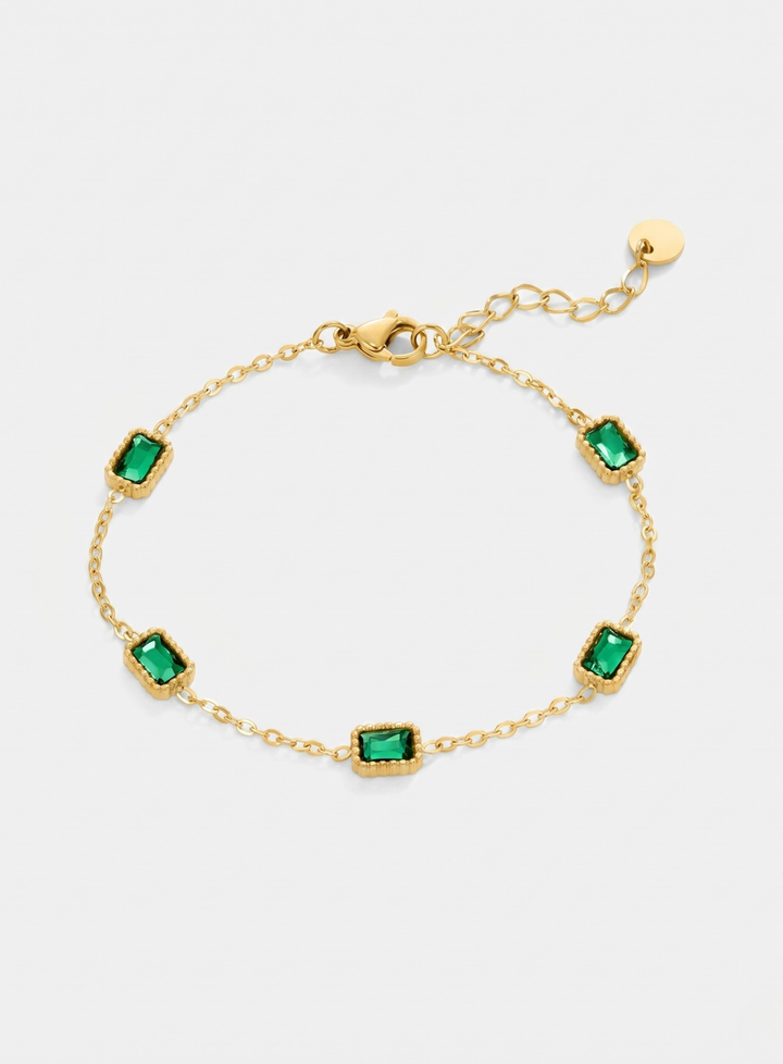 Vintém d'Ouro - Pulseira Elegância Esmeralda
