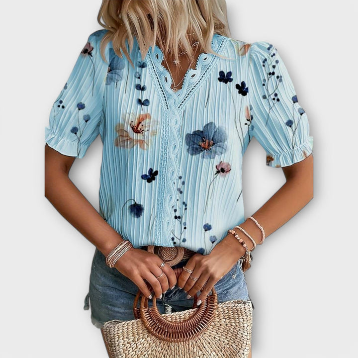 Vintém d'Ouro - Blusa com decote em V