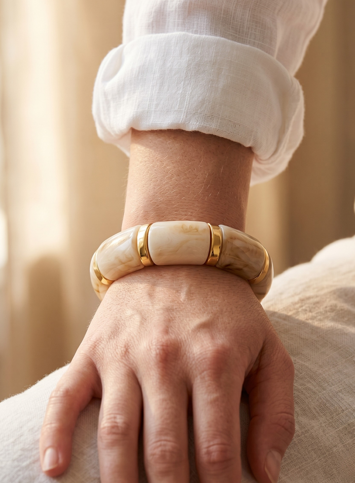 Vintém d'Ouro - Pulseira Elegância Creme