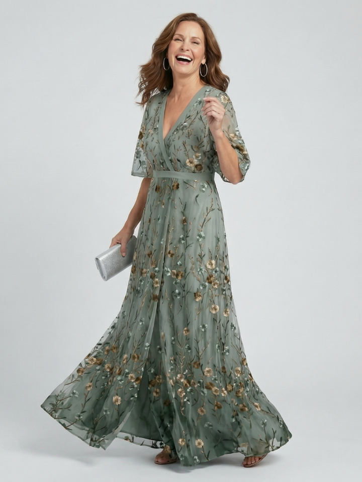 Vintém d'Ouro - Vestido Maxi Flutuante Floral