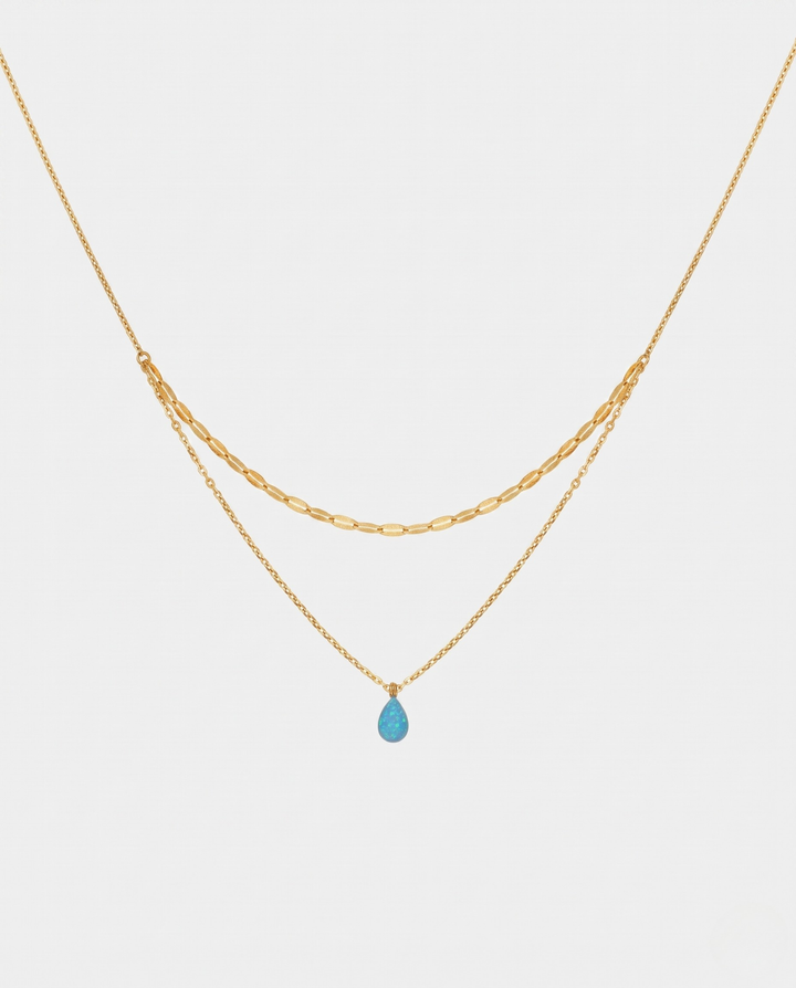 Vintém d'Ouro - Colar Gota Azul