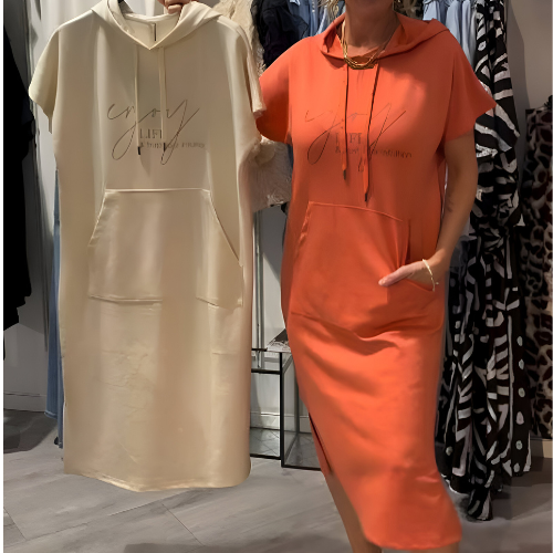 Vintém d'Ouro - Vestido casual com capuz