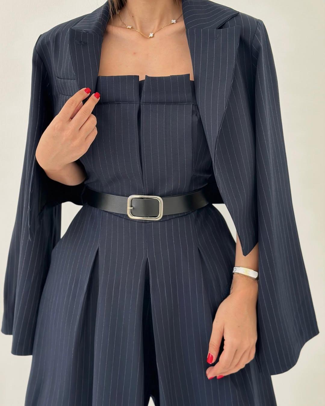 Vintém d'Ouro - Conjunto Feminino Bustier + Casaco Estilo Elegante & Tendência