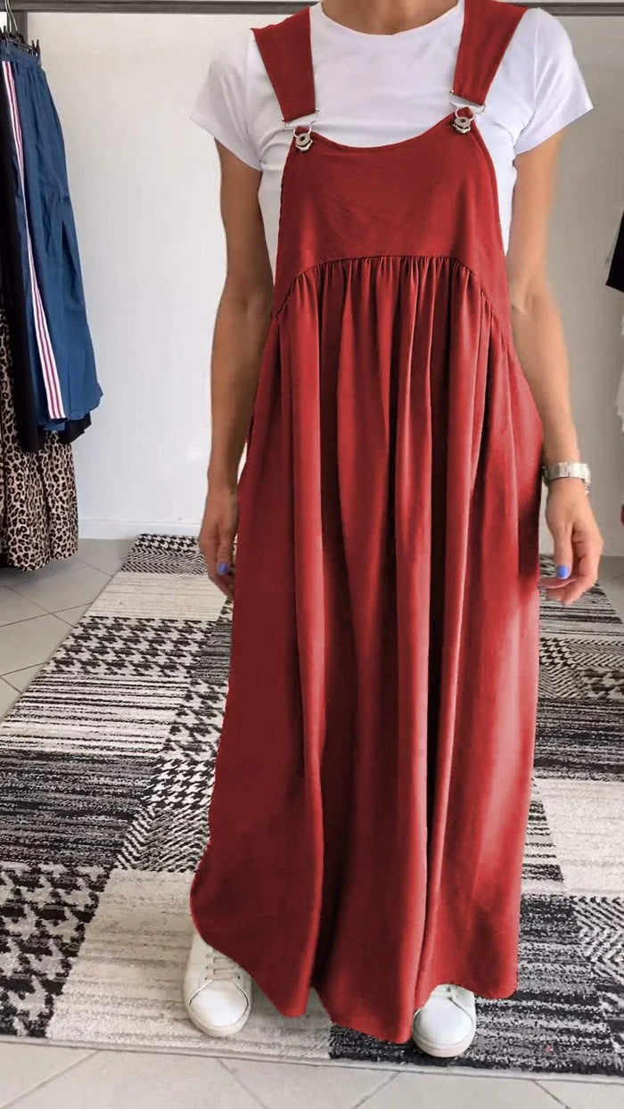 Vintém d'Ouro - Vestido casual com alças sólidas