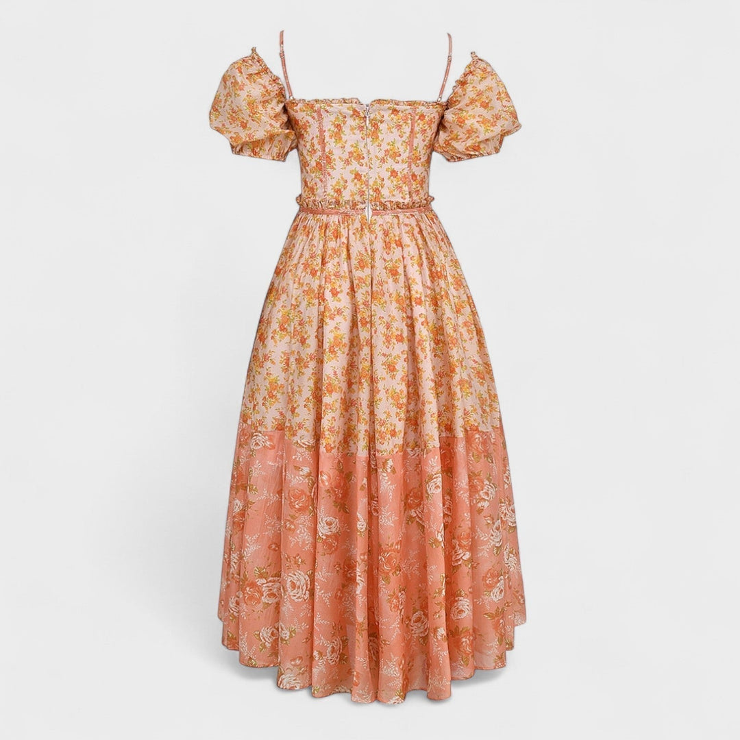 Vintém d'Ouro - Vestido Floral Coral