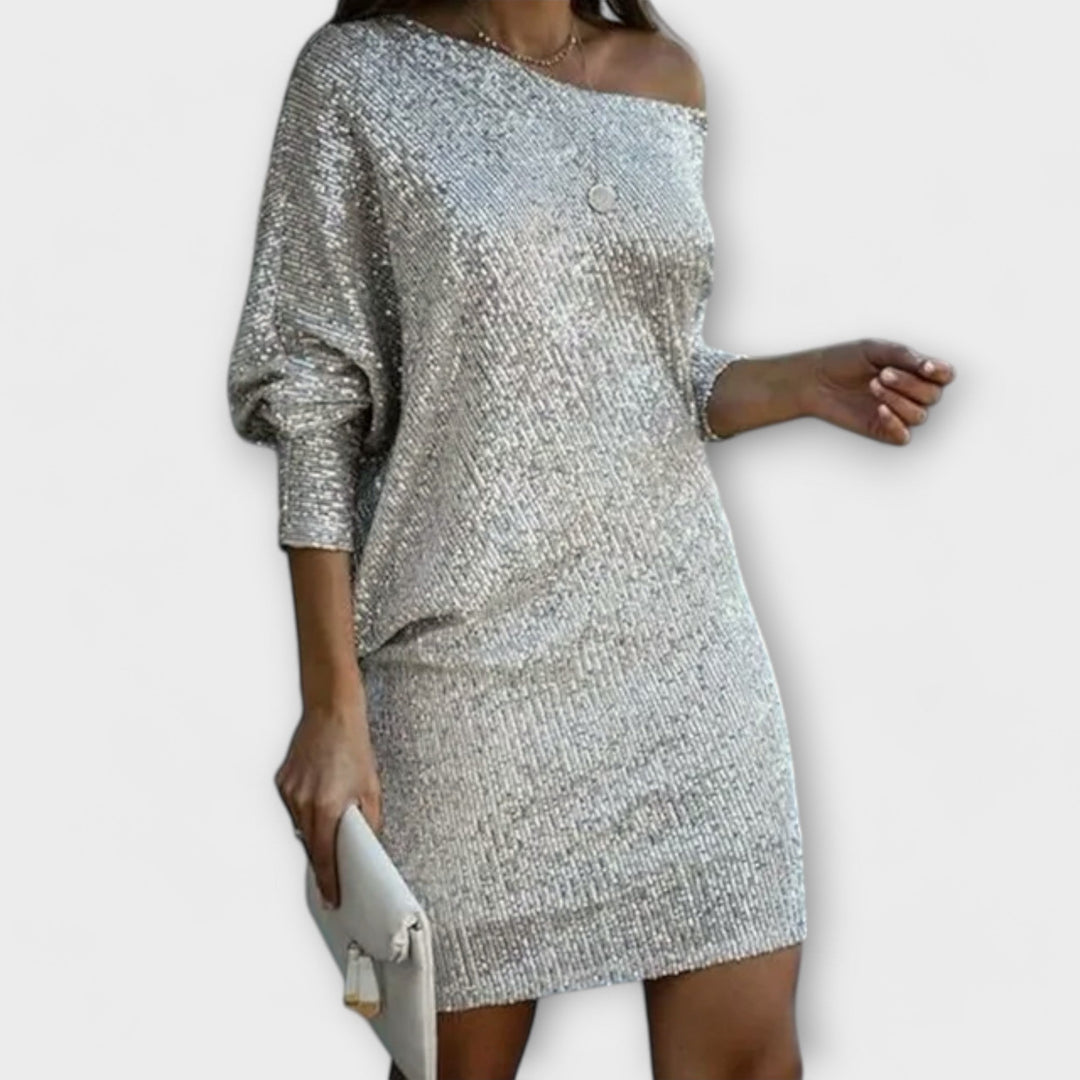 Vintém d'Ouro - Vestido de festa com lantejoulas