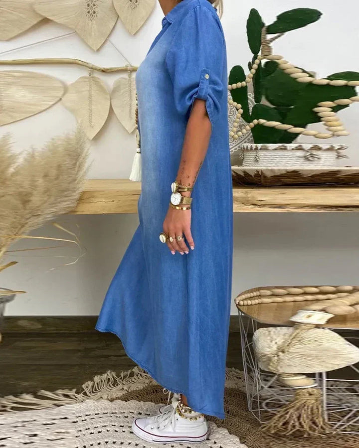 Vintém d'Ouro - Vestido Maxi de Jeans