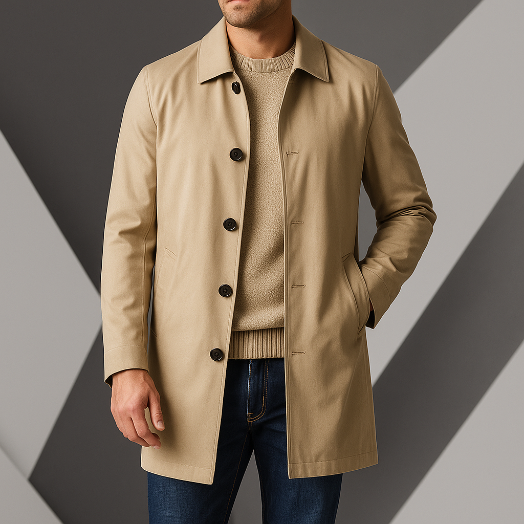 Vintém d'Ouro - Casaco trench elegante para homem
