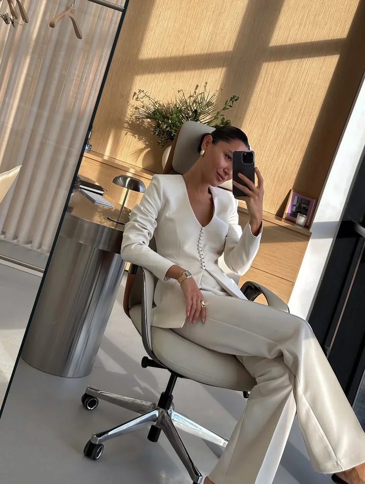 Vintém d'Ouro - Blazer feminino elegante de alfaiataria