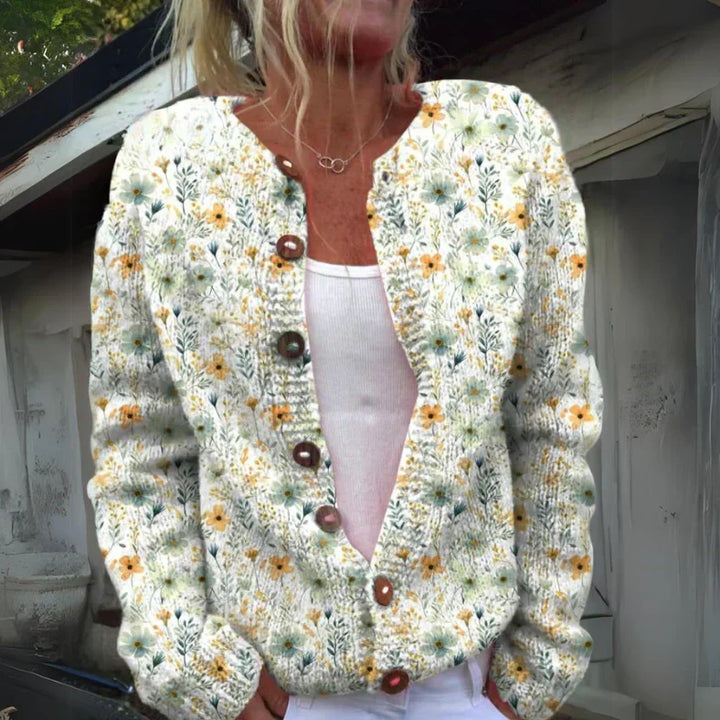 Vintém d'Ouro - Cardigan Floral Elegante