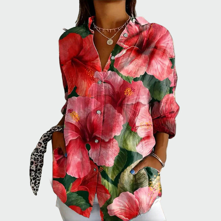 Vintém d'Ouro - Camisa estilosa com estampa floral