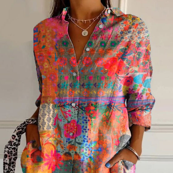 Vintém d'Ouro - Blusa elegante com estampa floral