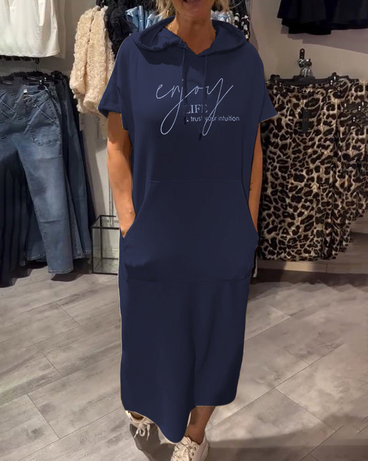 Vintém d'Ouro - Vestido casual com capuz