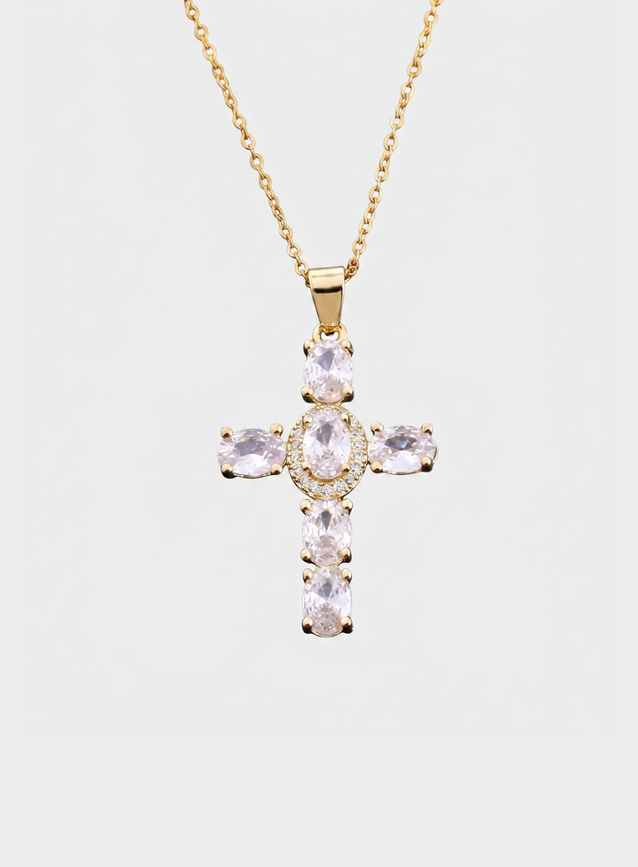 Vintém d'Ouro - Colar de Luz com Cruz de Cristal