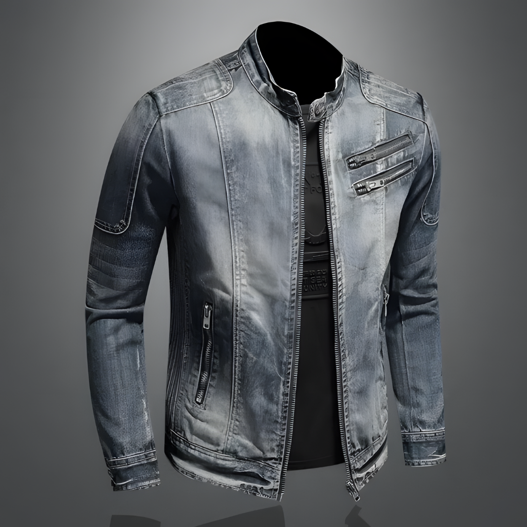 Vintém d'Ouro - Jaqueta jeans masculina retrô
