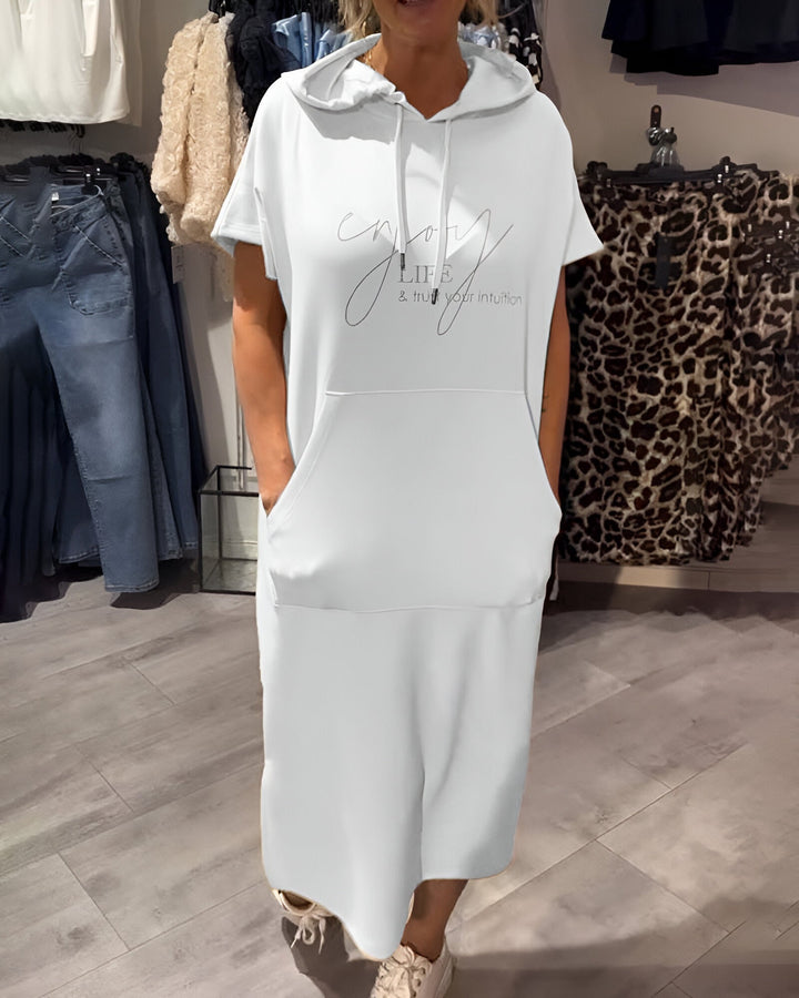 Vintém d'Ouro - Vestido casual com capuz