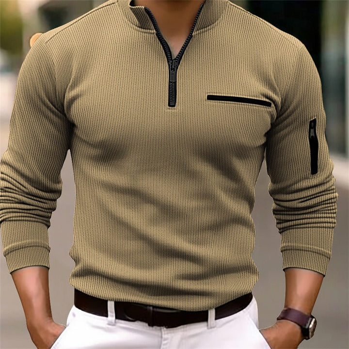 Vintém d'Ouro - Camisola de Manga Longa Masculina com Zíper