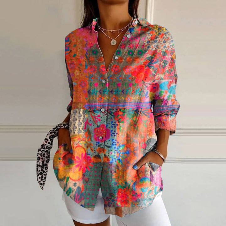 Vintém d'Ouro - Blusa elegante com estampa floral