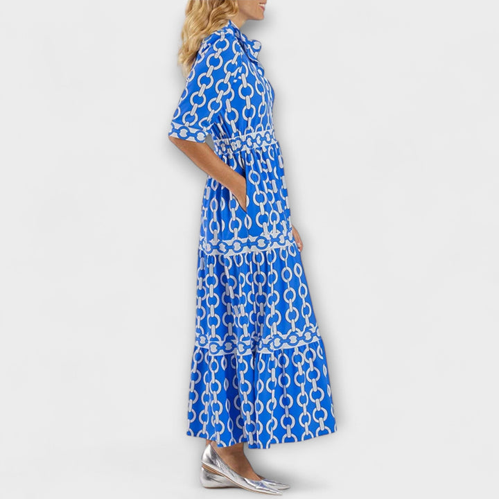 Vintém d'Ouro - Vestido Midi com Correntes