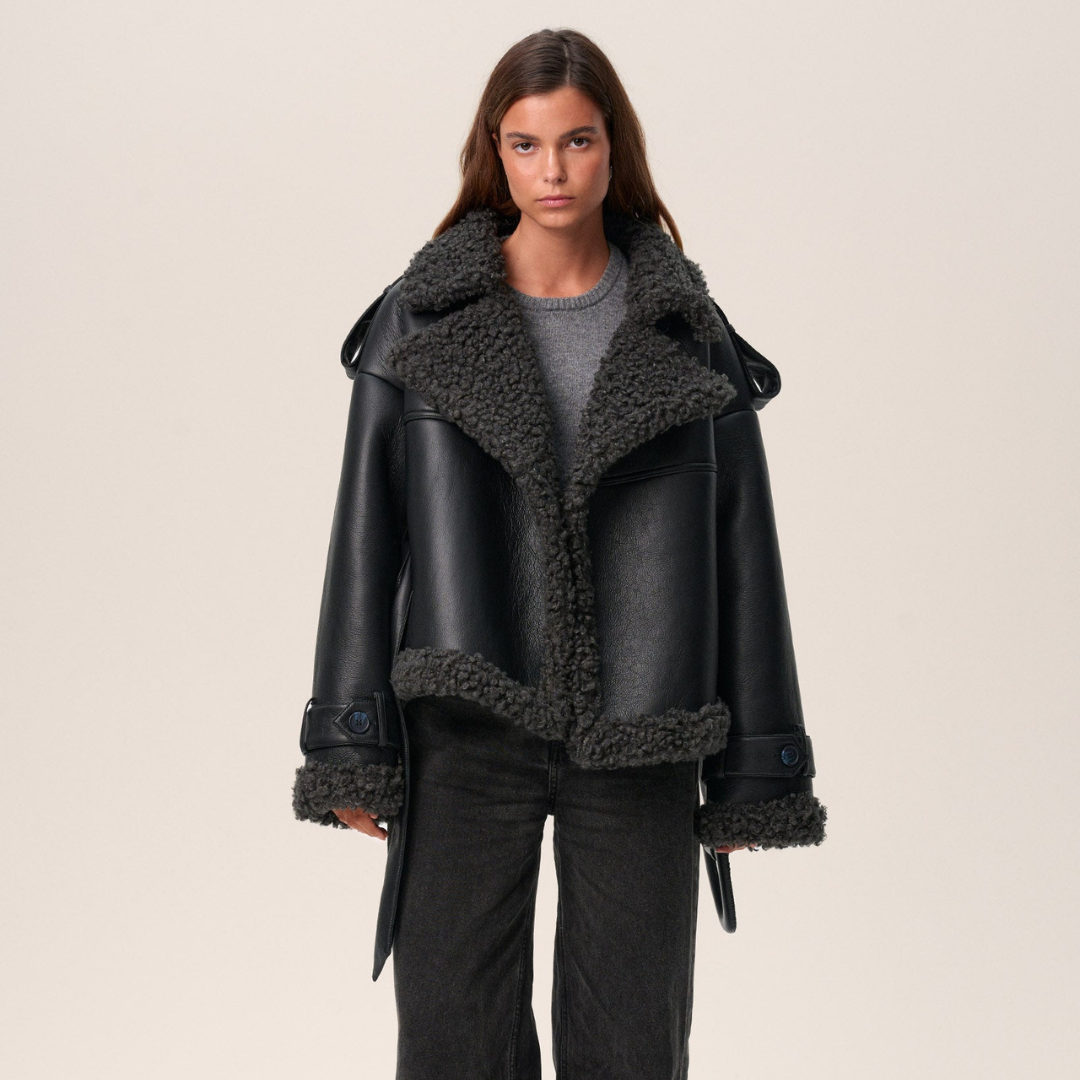 Vintém d'Ouro - Casaco de Shearling com Cinto