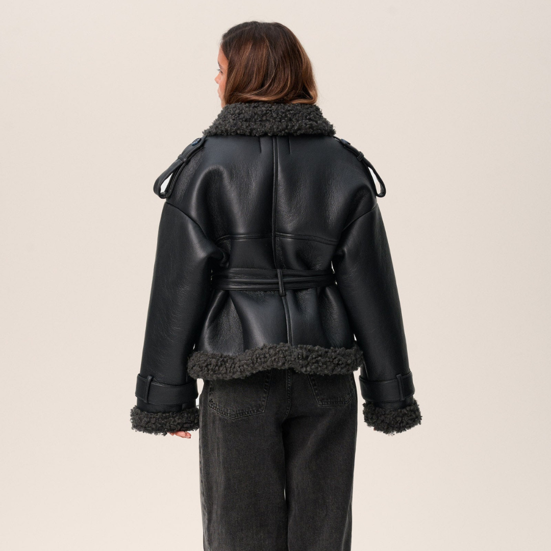 Vintém d'Ouro - Casaco de Shearling com Cinto