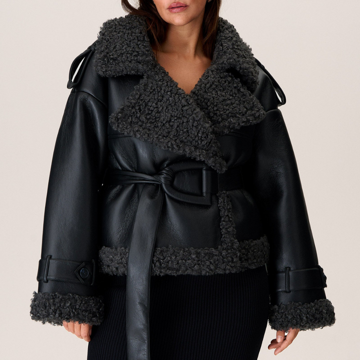 Vintém d'Ouro - Casaco de Shearling com Cinto