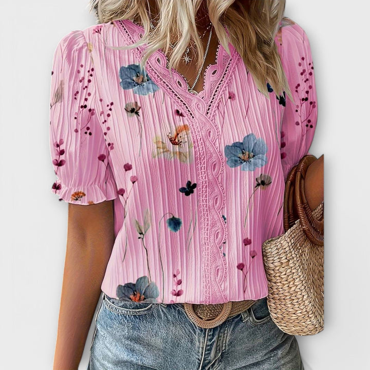 Vintém d'Ouro - Blusa com decote em V