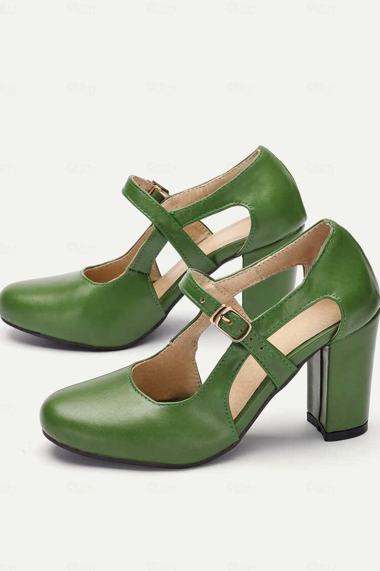 Vintém d'Ouro - Sapatos com tira em T e salto confortável para Mulher