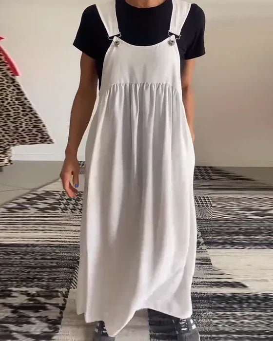 Vintém d'Ouro - Vestido casual com alças sólidas