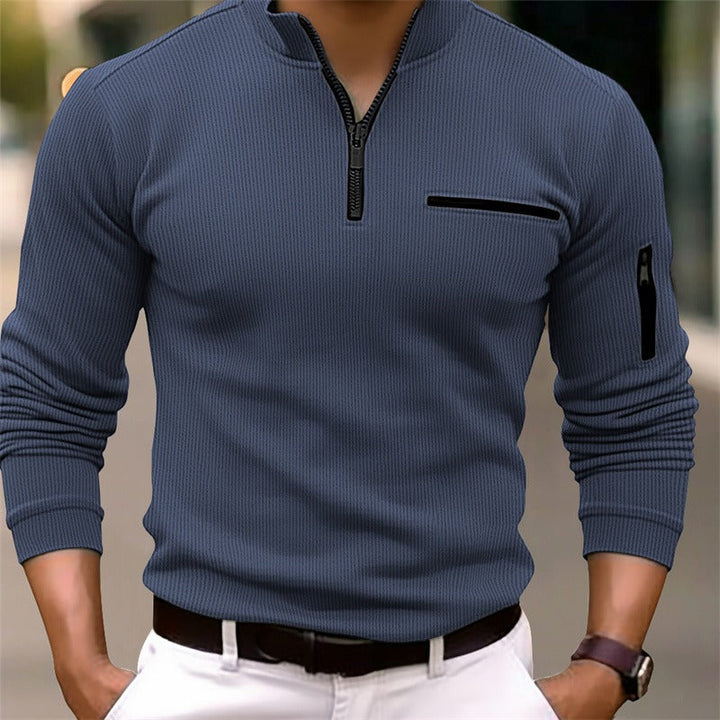 Vintém d'Ouro - Camisola de Manga Longa Masculina com Zíper