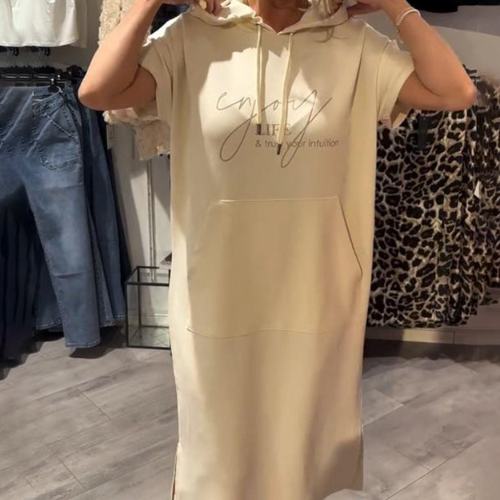 Vintém d'Ouro - Vestido casual com capuz
