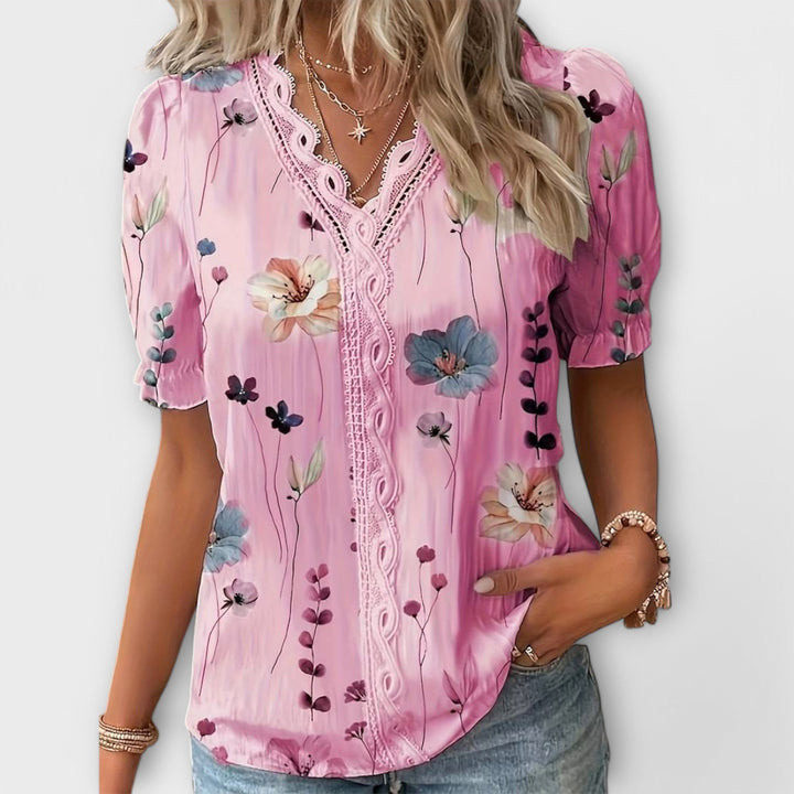 Vintém d'Ouro - Blusa com decote em V