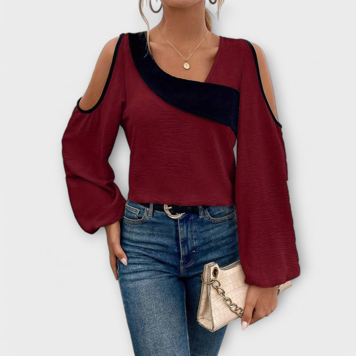 Vintém d'Ouro - Blusa com decote quadrado